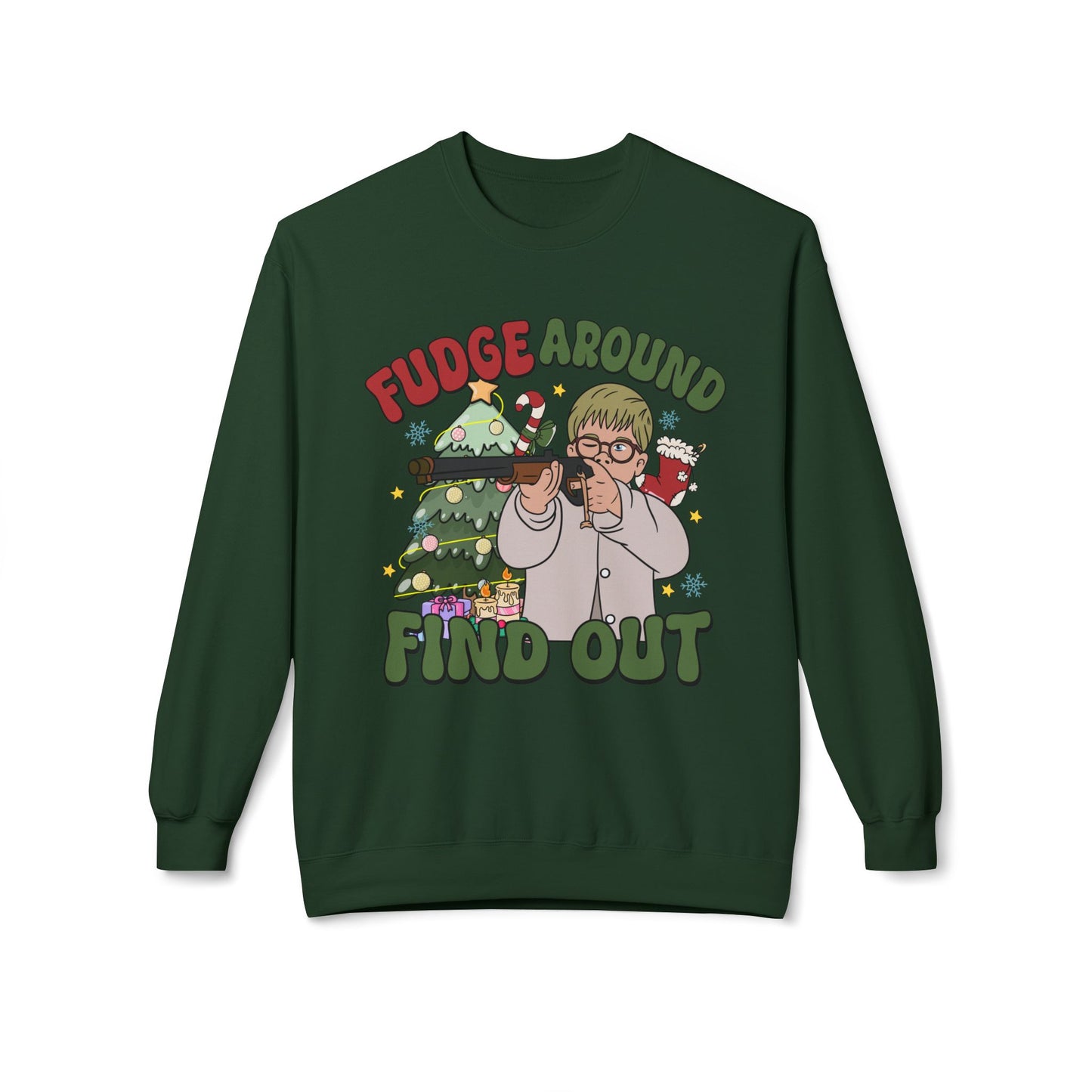 Fudge around and find out Unisex Midweight Softstyle Fleece Crewneck Sweatshirt