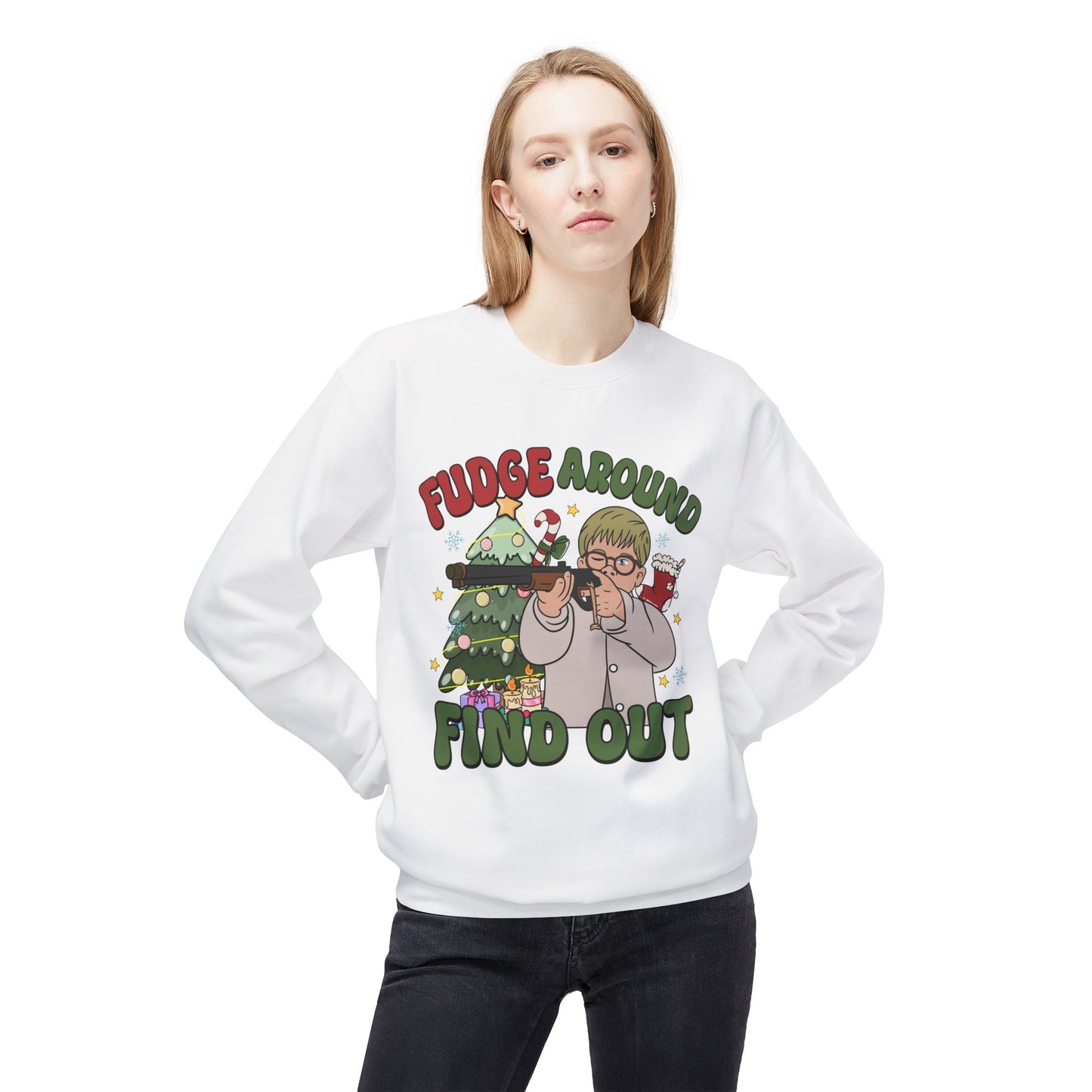 Fudge around and find out Unisex Midweight Softstyle Fleece Crewneck Sweatshirt