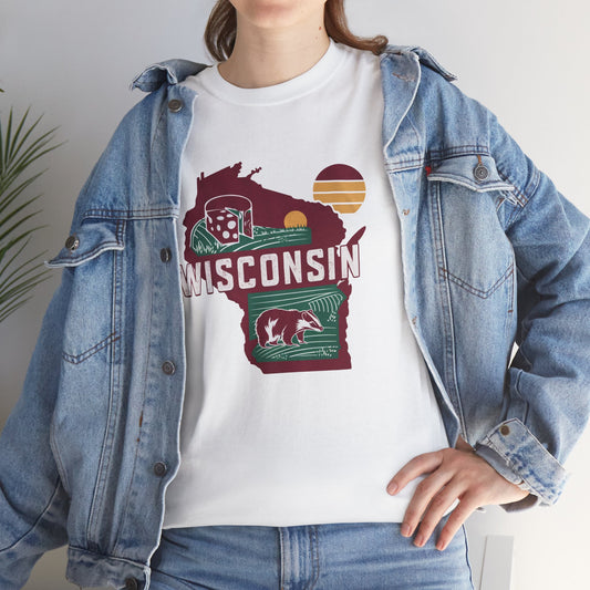 Wisconsin Unisex Heavy Cotton Tee