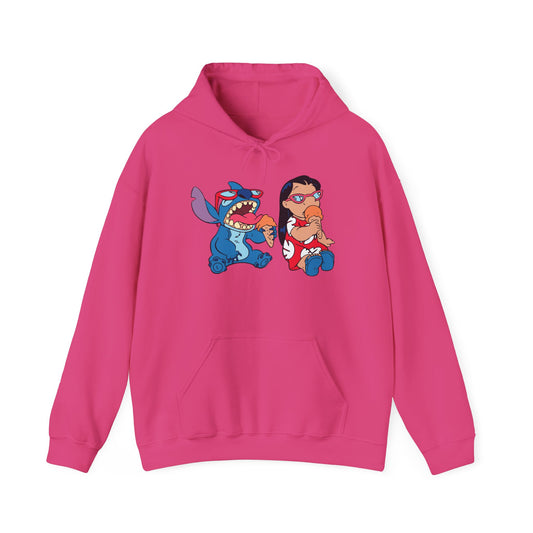 Blue alien and friend Unisex Heavy Blend™ Hooded Sweatshirt