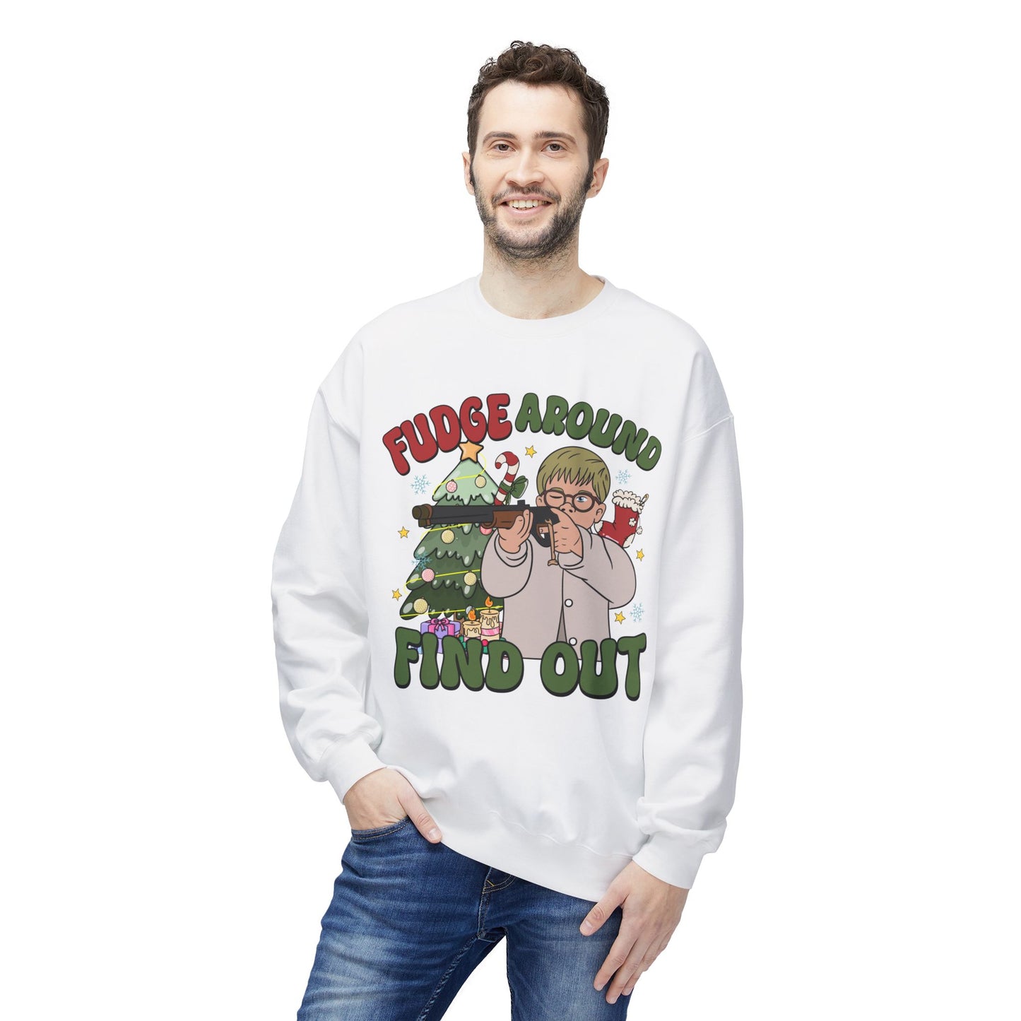 Fudge around and find out Unisex Midweight Softstyle Fleece Crewneck Sweatshirt