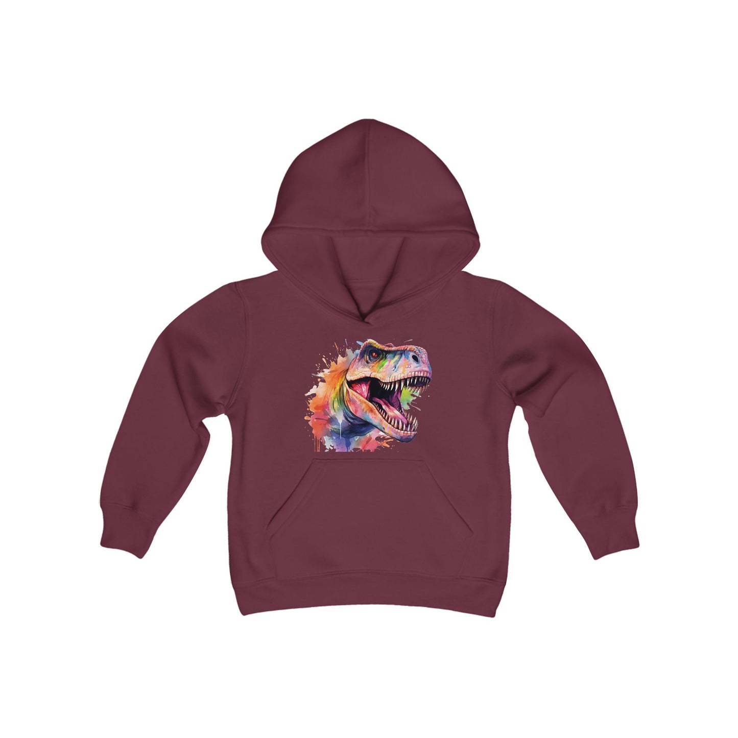 Water color dinosaur Youth Hooded Sweatshirt