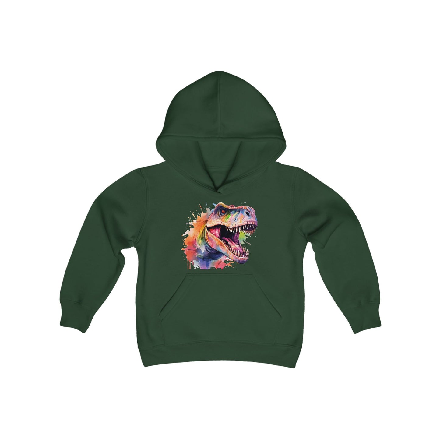 Water color dinosaur Youth Hooded Sweatshirt